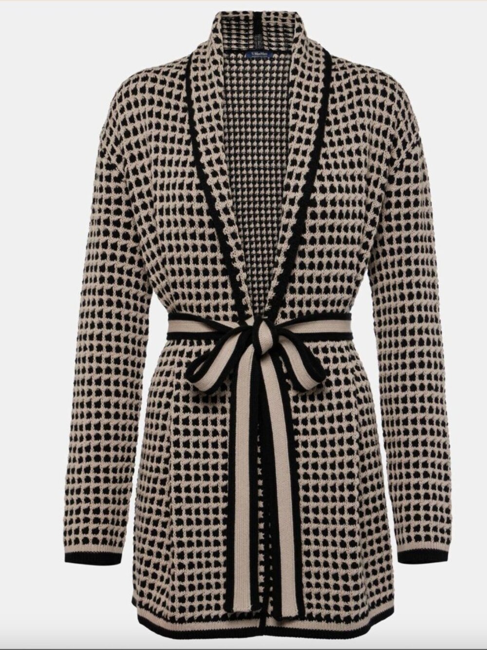 NWT ‘S Max Mara Mirage Checked Cotton Cardigan XS